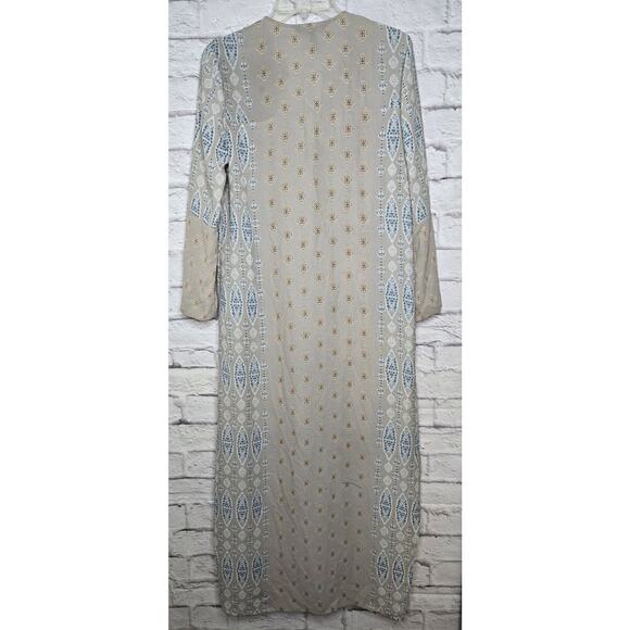 BCBGMAXAZRIA Kyndal high-low maxi dress tapestry long sleeve dress women's small - Picture 5 of 10